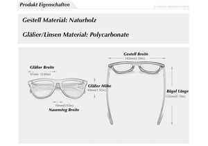 BAMBOO™ - 2024 Designer Sonnenbrille Handgefertigt aus Edlem Naturholz