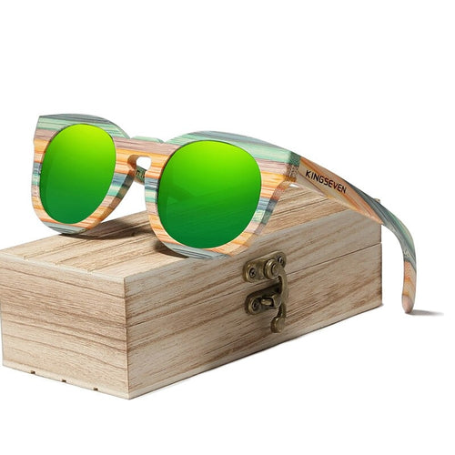 BAMBOO™ - 2024 3553 Fashion Sonnenbrille Handgefertigt aus Edlem Naturholz