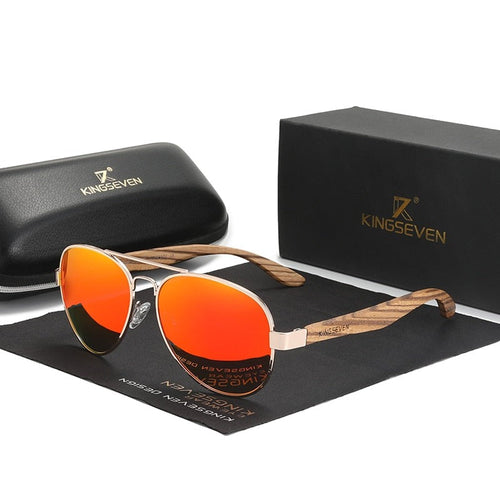 BAMBOO™ - 2024 7171 Designer Sonnenbrille Handgefertigt aus Edlem NATUR-HOLZ