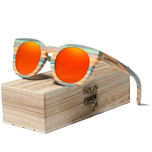 BAMBOO - 2024 3553 Fashion Sonnenbrille Handgefertigt aus Edlem Naturholz