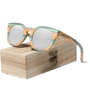 BAMBOO - 2024 3553 Fashion Sonnenbrille Handgefertigt aus Edlem Naturholz
