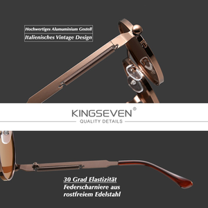 KINGSEVEN™ - 2024 3718 Vintage Designer Sonnenbrille Polarisierte Gläser