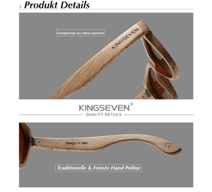 BAMBOO™ - 2024 3773 Fashion Sonnenbrille Handgefertigt aus Edlem Naturholz