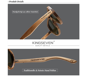 BAMBOO™ - 2024 N80071 Designer Sonnenbrille Handgefertigt aus Edlem Natur Holz