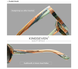 BAMBOO™ - 2024 3553 Fashion Sonnenbrille Handgefertigt aus Edlem Naturholz