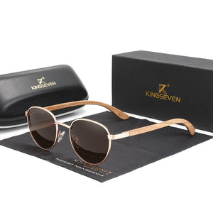 BAMBOO™ - 2024 7363 Designer Sonnenbrille Handgefertigt aus Edlem Naturholz