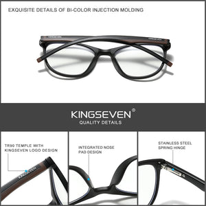 KINGSEVEN™ - 2024 9007A Titanium Blau Licht Blocker Transparent Brille